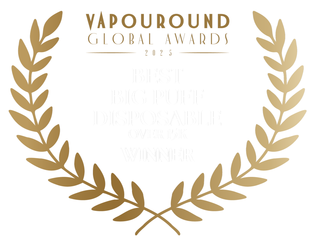VAPOUROUND GLOBAL AWARDS BEST BIG PUFF DISPOSABLE WINNER CREST